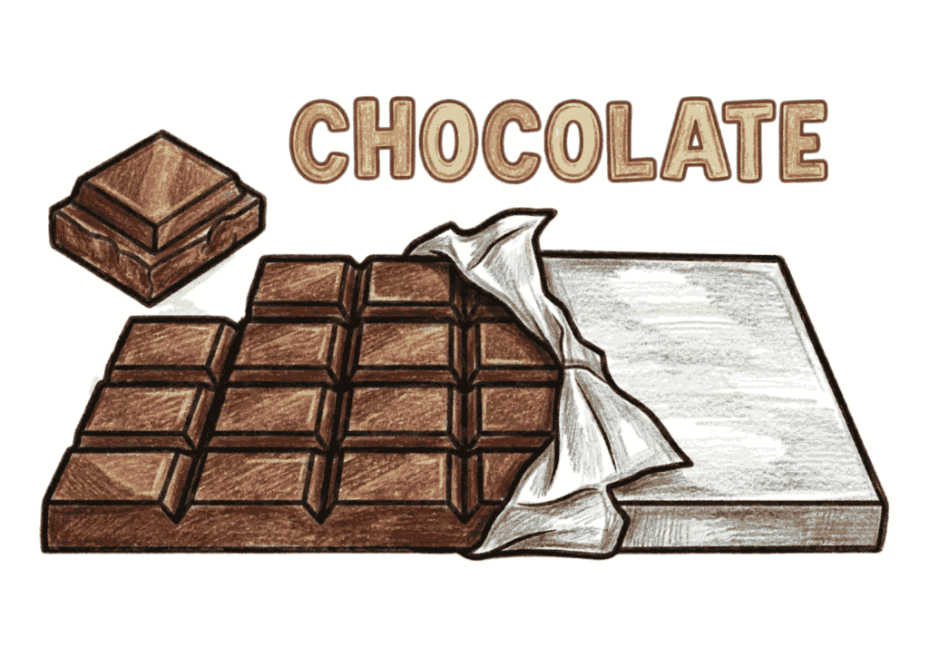 チョコレートのぬりえ｜無料ダウンロード｜塗り絵イラスト｜バレンタイン素材｜幼児向けフリー画像