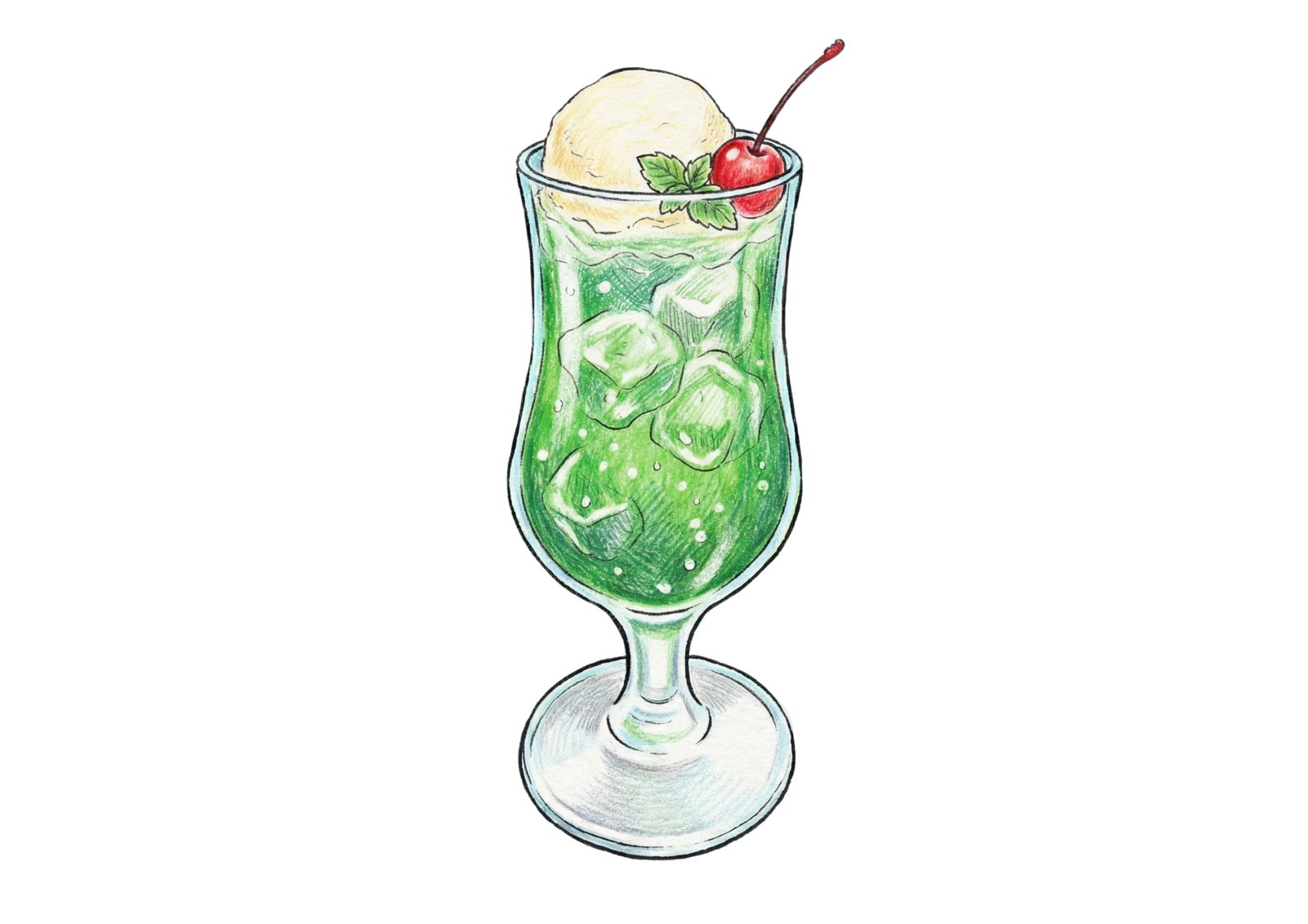Melon Cream Soda Coloring Page — Free Printable for Adults & Seniors