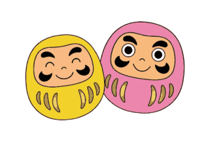だるまの塗り絵イラスト｜1月の縁起物で運気アップ｜高齢者・幼児向け無料素材ダウンロード