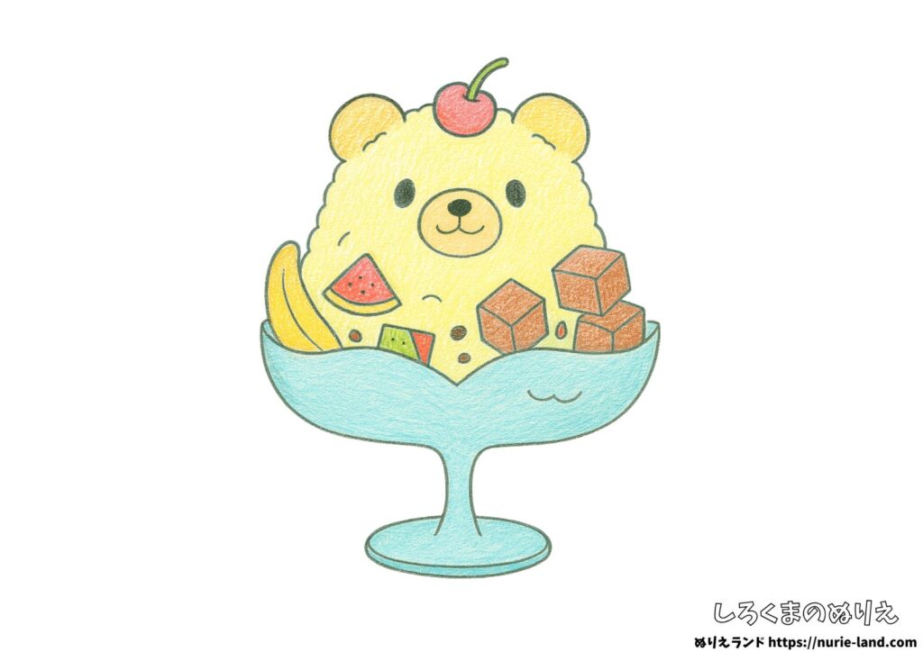 7月・8月に楽しむの塗り絵イラスト カラー見本（無料・印刷OK）