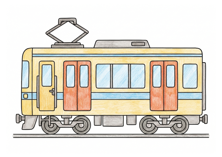 でんしゃの塗り絵