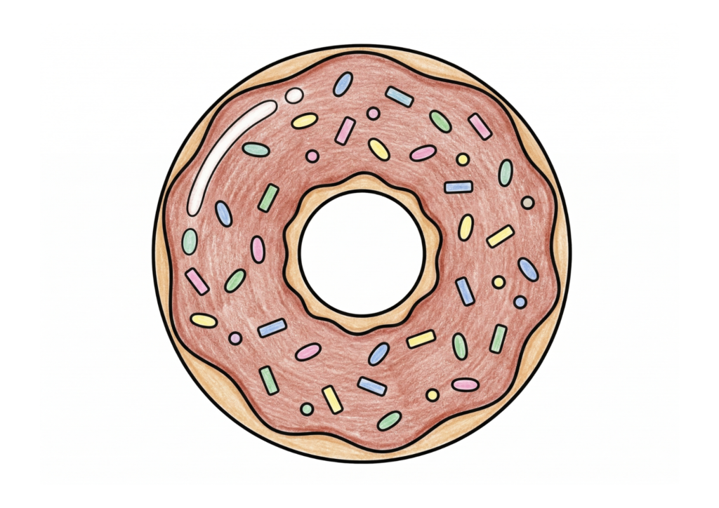 Donut Coloring Page