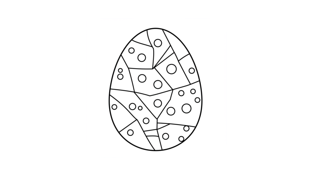 イースターエッグの塗り絵イラスト 塗り絵 白黒 印刷用