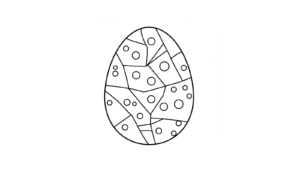 イースターエッグの塗り絵イラスト 塗り絵 白黒 印刷用