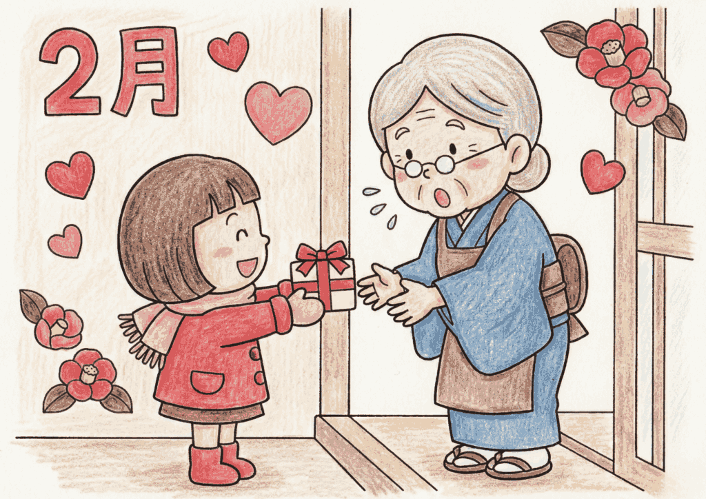 2月の塗り絵イラスト｜無料ダウンロード｜白黒｜フリー画像素材｜子どもと高齢者向け