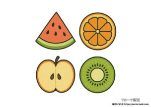 カットフルーツの塗り絵イラスト カラー見本（無料・印刷OK）