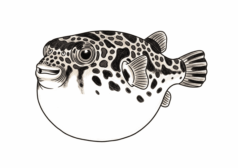 フグの塗り絵イラスト