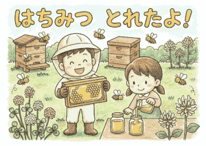 はちみつとミツバチの塗り絵イラスト無料ダウンロード用フリー画像素材