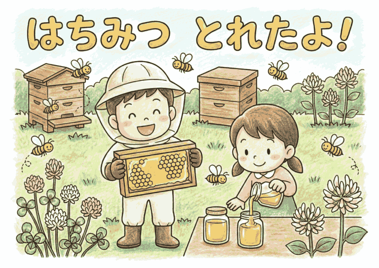 はちみつとミツバチの塗り絵イラスト