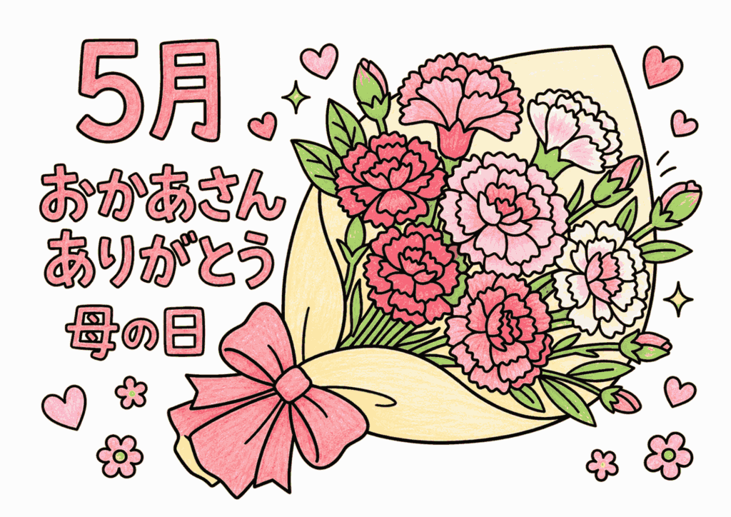 母の日の塗り絵 カラー見本