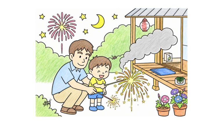 花火（夏の夜）の塗り絵
