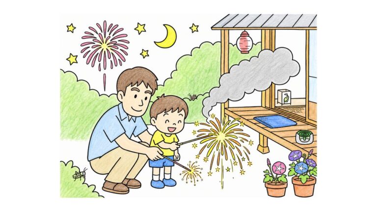 花火（夏の夜）の無料塗り絵