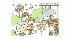 花火の塗り絵 アイキャッチ