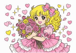 花束プリンセスの塗り絵 カラー見本
