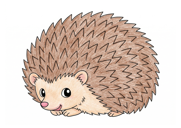 ハリネズミの塗り絵