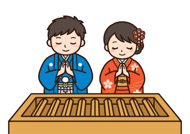 初詣の塗り絵