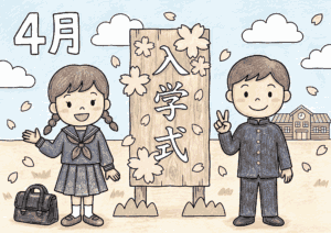 高校入学式の塗り絵イラスト 無料ダウンロード 4月 学校行事 回想法 フリー画像素材