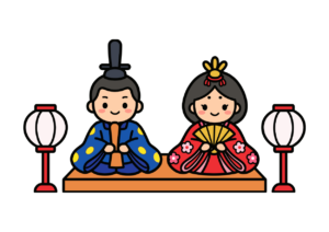 ひな人形の塗り絵イラスト