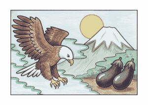 一富士二鷹三茄子の無料ぬりえイラスト｜高齢者向け｜縁起が良い・塗りやすい｜お正月ぬりえ｜ダウンロード