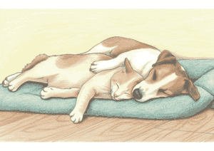 犬と猫の塗り絵｜高齢者向け｜優しい構図で癒し効果｜無料ダウンロード素材