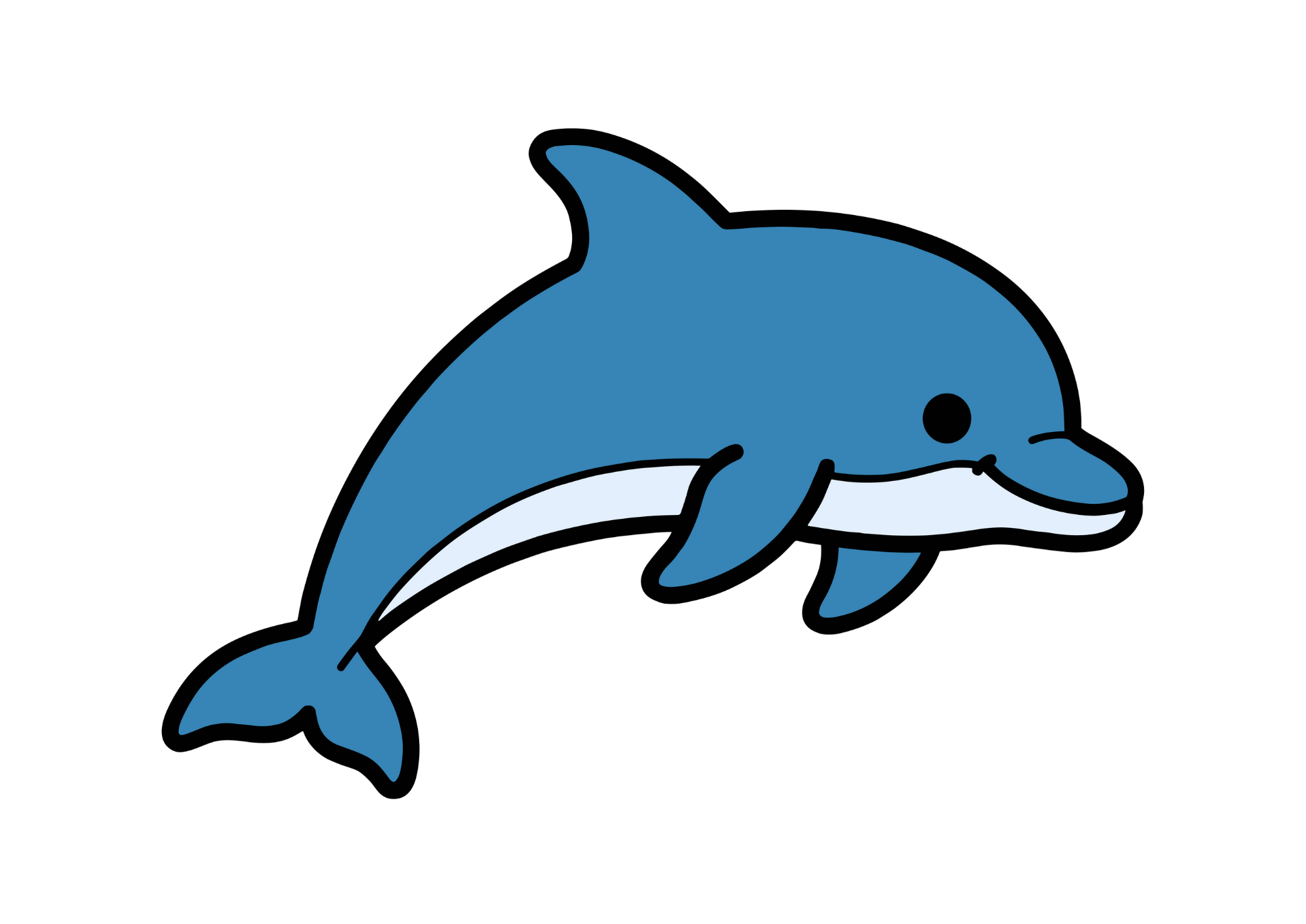 イルカの塗り絵イラスト