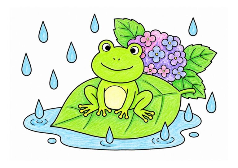 カエルと紫陽花 カラー見本
