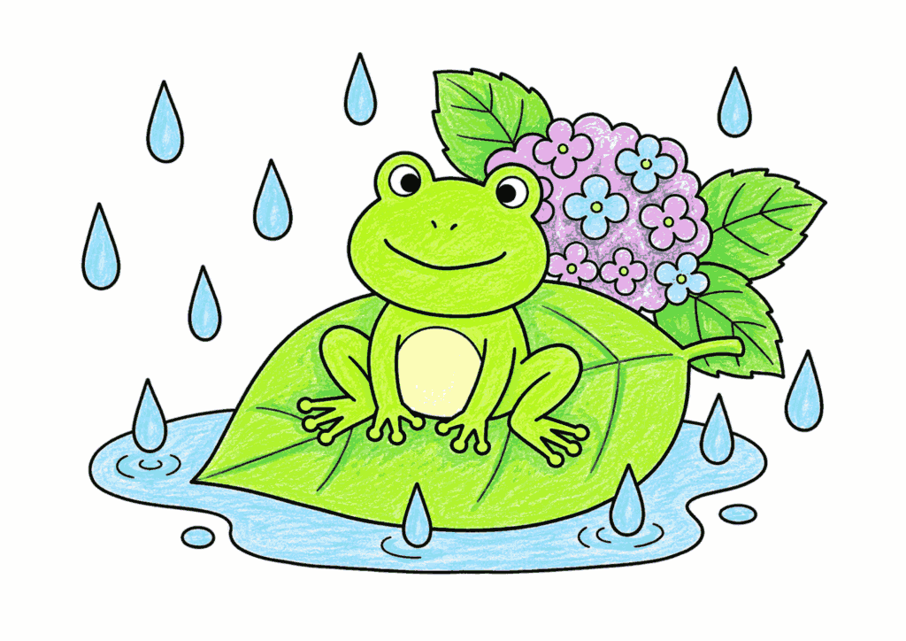 カエルと紫陽花 カラー見本