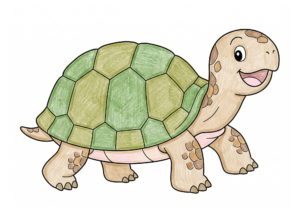 かめ（カメ）の塗り絵イラスト