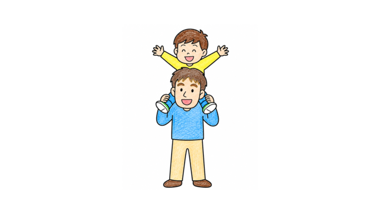 肩車の塗り絵（夏）