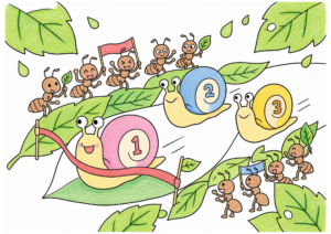 カタツムリのレースの塗り絵イラスト