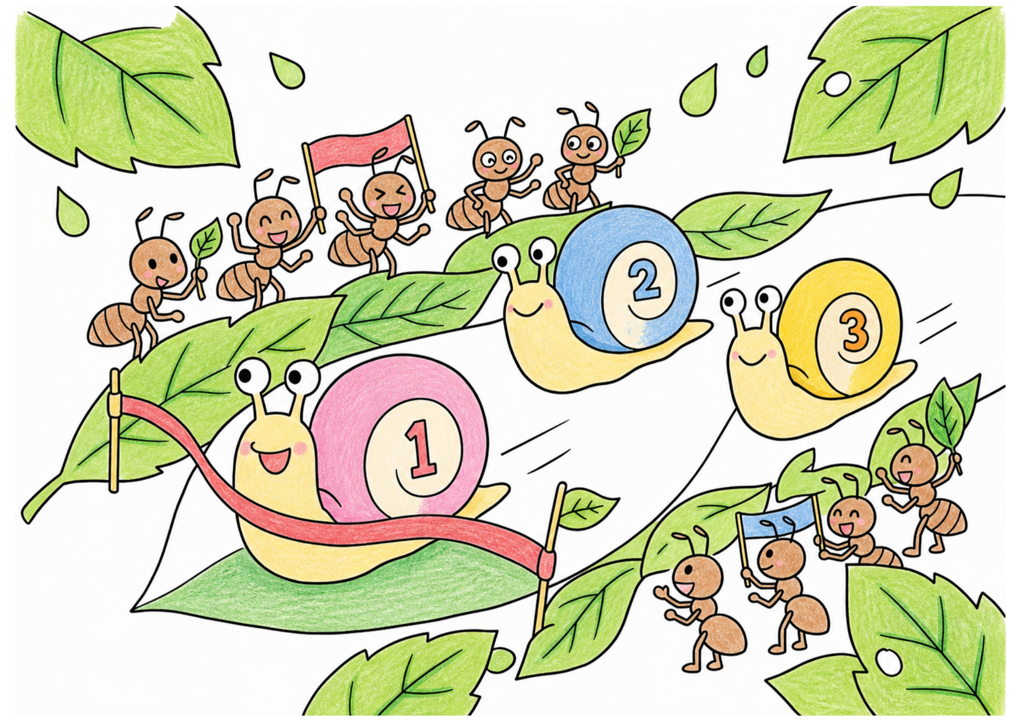 カタツムリのレースの塗り絵イラスト