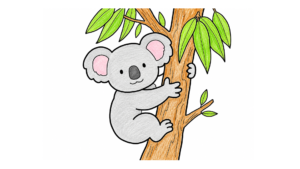 かわいいコアラの塗り絵イラスト