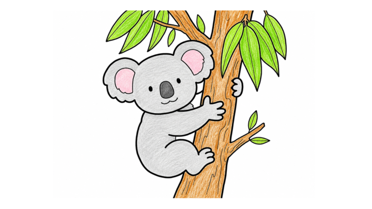 かわいいコアラの塗り絵