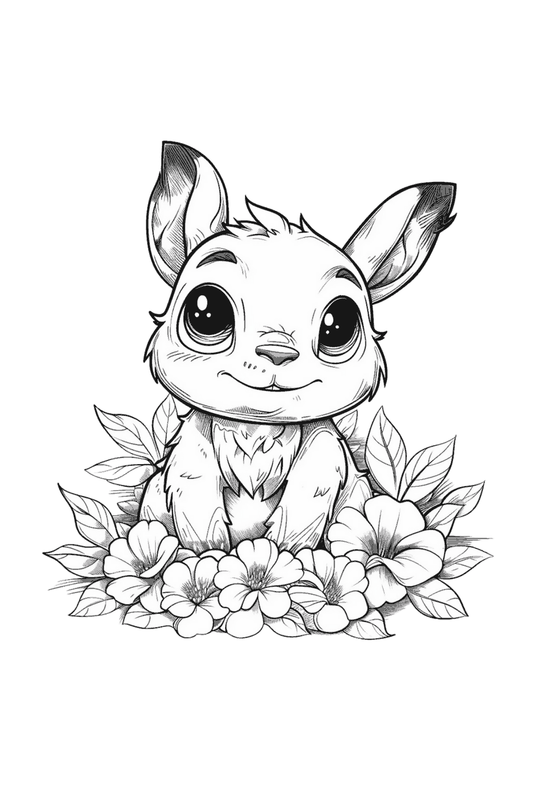 かわいいウサギの塗り絵イラスト 塗り絵 白黒 印刷用