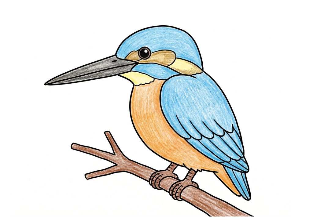 カワセミの塗り絵 カラー見本
