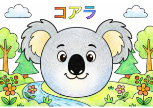 コアラの塗り絵イラスト