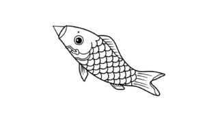 鯉のぼりの塗り絵イラスト 塗り絵 白黒 印刷用
