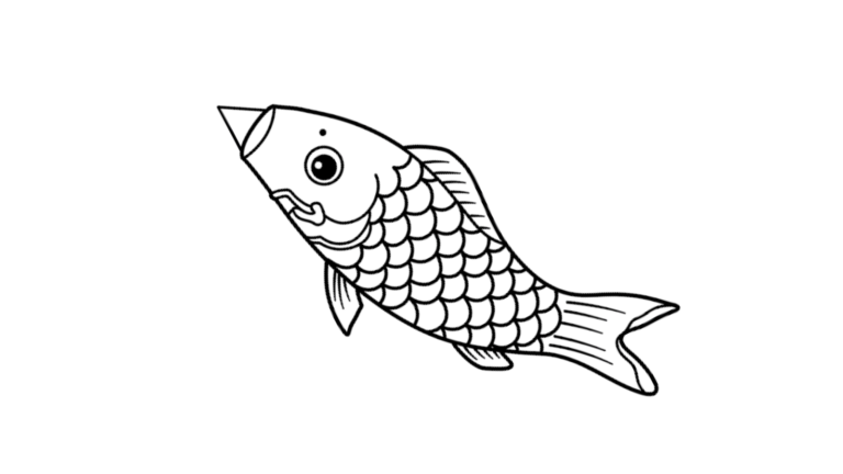 鯉のぼりの塗り絵イラスト