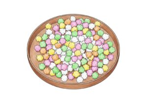金平糖の塗り絵イラスト カラー見本（無料・印刷OK）