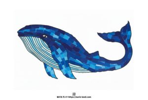 鯨の塗り絵イラスト カラー見本（無料・印刷OK）
