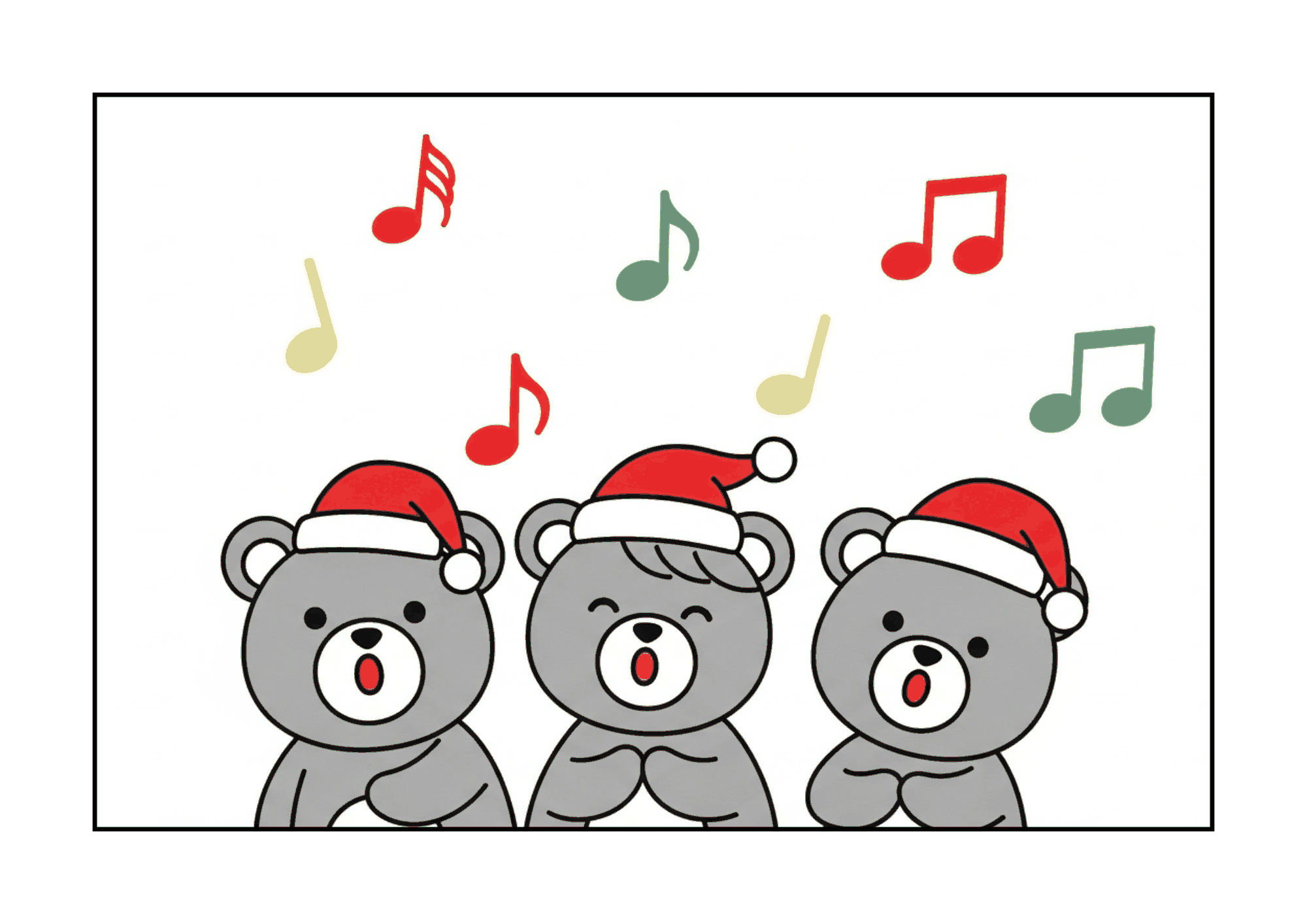 Bear Choir Coloring Page — Free Printable Christmas Page for Kids