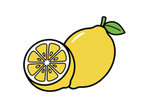 レモンの塗り絵イラスト