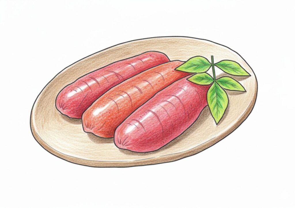 明太子の塗り絵イラスト カラー見本（無料・印刷OK）