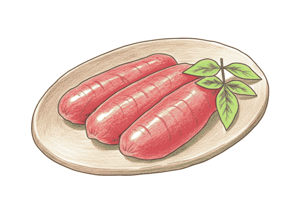 明太子の無料ぬりえイラスト｜高齢者向け｜簡単で塗りやすい｜秋の食材・福岡名物｜ダウンロード