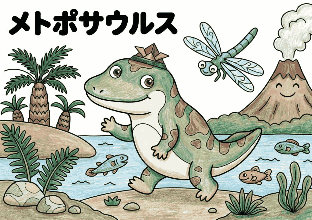メトポサウルスの塗り絵イラスト 無料ダウンロード 恐竜 古代生物 フリー画像素材