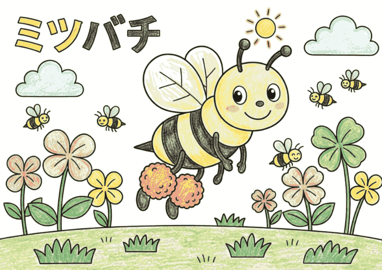 ミツバチ（蜜蜂）の塗り絵イラスト