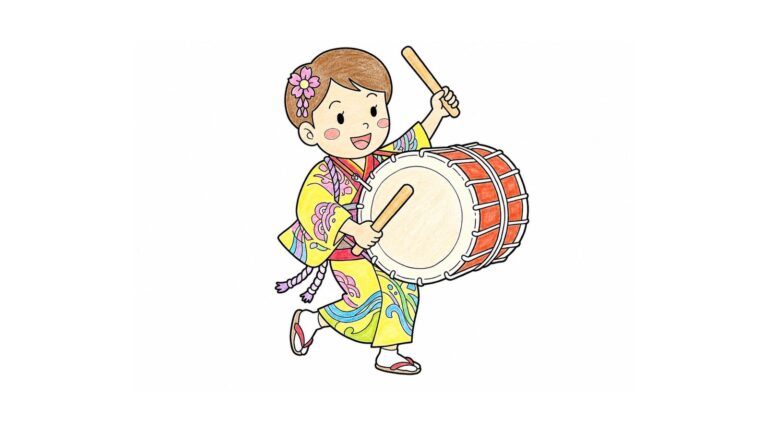 盛岡さんさ踊りの塗り絵