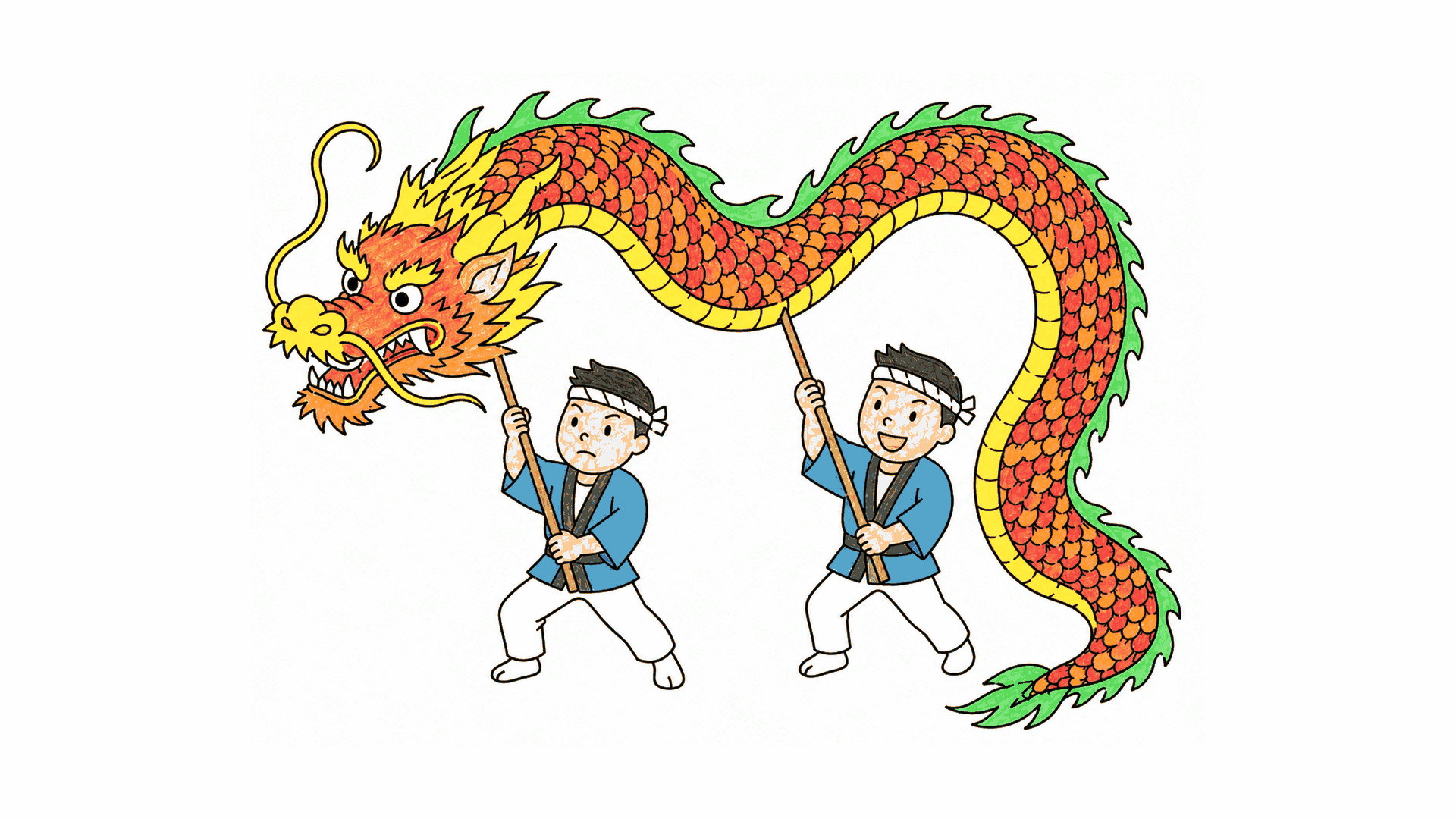 長崎くんちの塗り絵｜無料でダウンロード・印刷OK