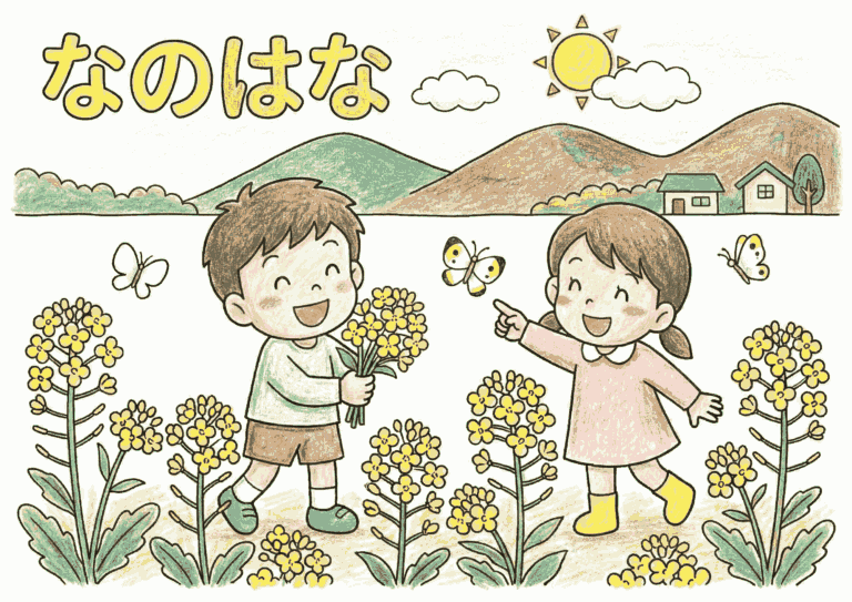 3月の花・菜の花の塗り絵イラスト