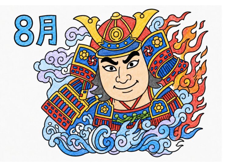 ねぷたの塗り絵イラスト
